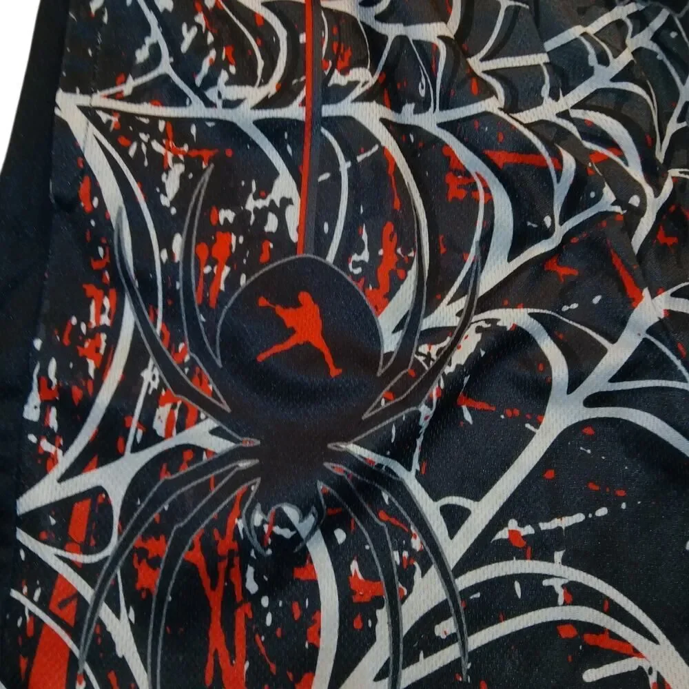 Awesome Lacrosse Unlimited Youth Boys Shorts - Black with Red Graphics- Size: L